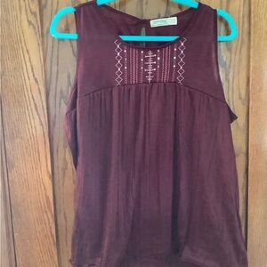 Faded Glory Red Sleeveless Embellished Tank Top